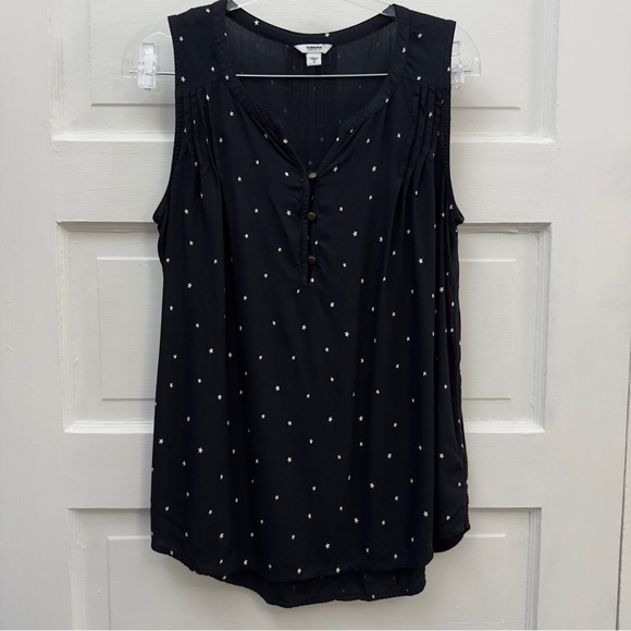 Tops - Star Print Sleeveless Henley Blouse Sonoma Women S